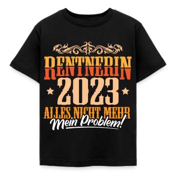 Rentnerin 2023 - Kinder T-Shirt - Schwarz - Vorne - AI Model Kid Female (0cm)