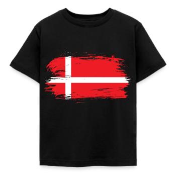 Dänemark Flagge - Kinder T-Shirt - Schwarz - Vorne - AI Model Kid Female (0cm)