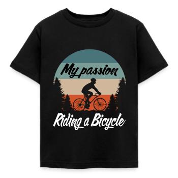 Fahrradfahrer - Kinder T-Shirt - Schwarz - Vorne - AI Model Kid Female (0cm)