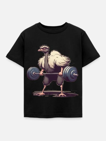 Strauß - Kinder T-Shirt - Schwarz
