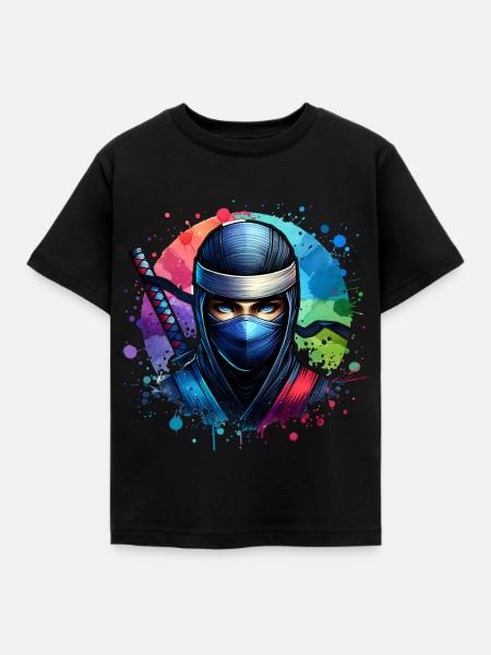 Ninja - Kinder T-Shirt - Schwarz