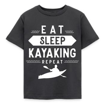 Kayak Kayaking Kajakfahrer Kajakfahren Kajak - T-shirt Enfant - charbon - Devant - AI Model Kid Female (0cm)