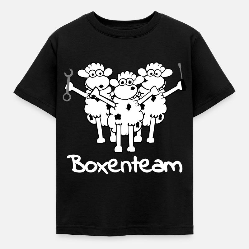 boxenteam_text_w_3f - Kids' T-Shirt - black