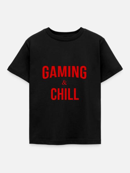 Gaming Gaming Gaming and Chill - Kinder T-Shirt - Schwarz