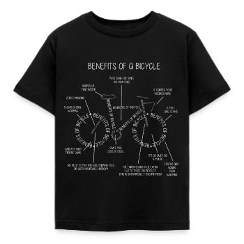 Benefits of a Bicycle Bicycle - Kids' T-Shirt - black - Front - AI Model Kid Female (0cm)