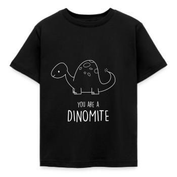 dinosaur - Kids' T-Shirt - black - Front - AI Model Kid Female (0cm)