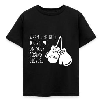 Samba Gloves Boxing Kickboxing - Kids' T-Shirt - black - Front - AI Model Kid Female (0cm)