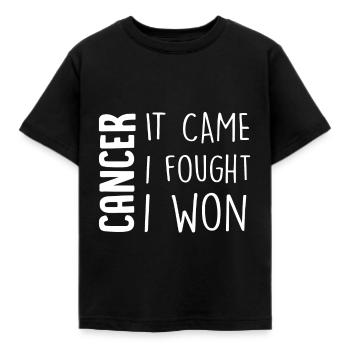 cancer i won cancer - Kids' T-Shirt - black - Front - AI Model Kid Female (0cm)