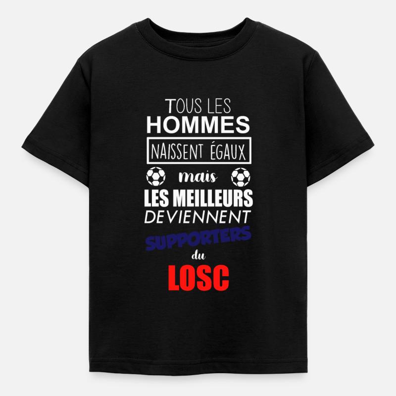 Hommes les meilleurs deviennent supporter de losc - T-shirt Enfant - noir