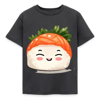 Sushi - Kinder T-Shirt - Dunkelgrau - Vorne - AI Model Kid Female (0cm)