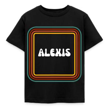 Vintage name Alexis - Kids' T-Shirt - black - Front - AI Model Kid Female (0cm)