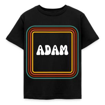 Retro name Adam - Kids' T-Shirt - black - Front - AI Model Kid Female (0cm)