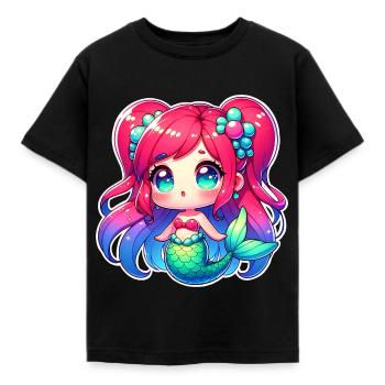 Meerjungfrau - Kinder T-Shirt - Schwarz - Vorne - AI Model Kid Female (0cm)