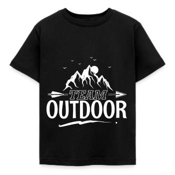 Team Outdoor - Kids' T-Shirt - black - Front - AI Model Kid Female (0cm)