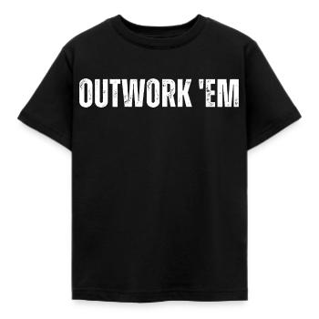 Outwork 'em Unternehmermotivation Inspirierend - Kinder T-Shirt - Schwarz - Vorne - AI Model Kid Female (0cm)