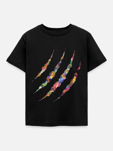 Monster, Kratzer design - Kinder T-Shirt - Schwarz