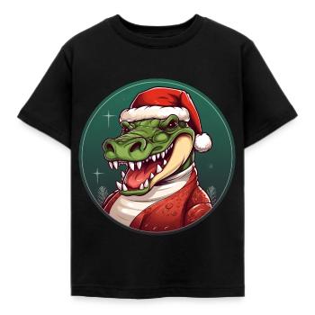Crocodiles Christmas - Kids' T-Shirt - black - Front - AI Model Kid Female (0cm)