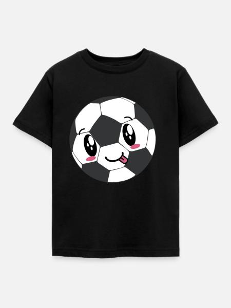 kawaii Fußball - Kinder T-Shirt - Schwarz