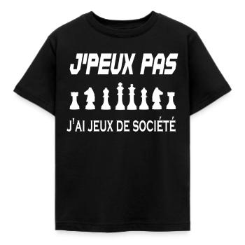 j peux pas jeux de société - T-shirt Enfant - noir - Devant - AI Model Kid Female (0cm)