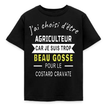 j ai choisi d être beau gosse AGRICULTEUR - T-shirt Enfant - noir - Devant - AI Model Kid Female (0cm)