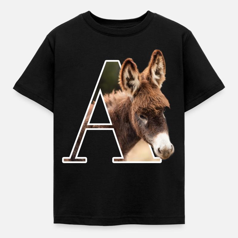 A Ane alphabet animaux - T-shirt Enfant - noir