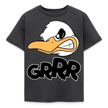 Ente duck cool süß wütend GRRR - Kinder T-Shirt - Dunkelgrau - Vorne - AI Model Kid Female (0cm)