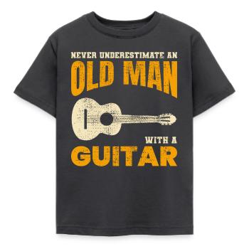 Alter Mann Gitarrist Musik Musiker Papa Opa - Kinder T-Shirt - Dunkelgrau - Vorne - AI Model Kid Female (0cm)