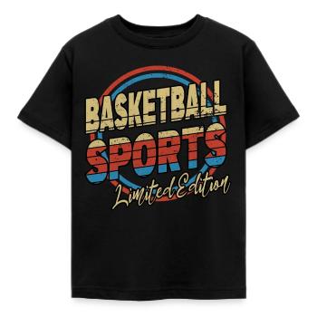Basketball Sports Font 80s Style Player - Kids' T-Shirt - black - Front - AI Model Kid Female (0cm)