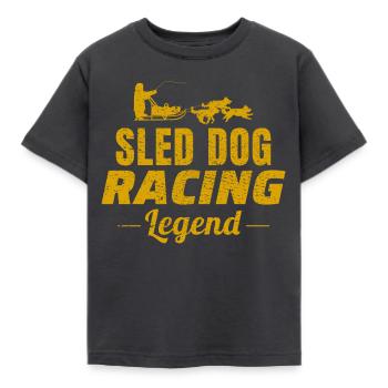 Husky Sledding Sled Dog Racing Alaskan Racers - Kids' T-Shirt - dark grey - Front - AI Model Kid Female (0cm)