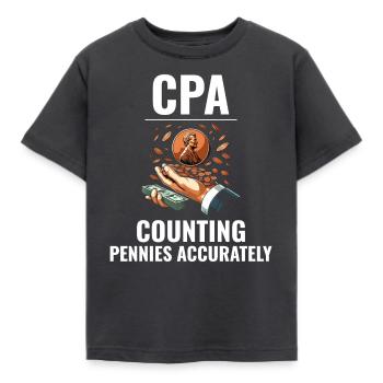 CPA: Die Kunst der Pfennigpräzision beherrschen Lustig - Kinder T-Shirt - Dunkelgrau - Vorne - AI Model Kid Female (0cm)