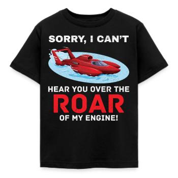Hydroplane Boat Racing Engine Roar Water sport - Kids' T-Shirt - black - Front - AI Model Kid Female (0cm)