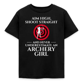 Tir à l’arc Cibles Archer Bullseye Tir Sport - T-shirt Enfant - noir - Devant - AI Model Kid Female (0cm)