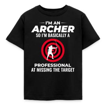 Tir à l’arc Cibles Archer Bullseye Tir Sport - T-shirt Enfant - noir - Devant - AI Model Kid Female (0cm)
