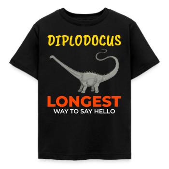 Diplodocus Dinosaurier Fossilienjagd Paläontologie - Kinder T-Shirt - Schwarz - Vorne - AI Model Kid Female (0cm)