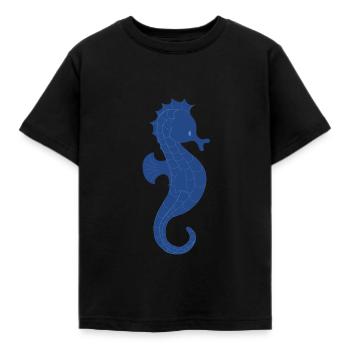 sea horse - Kids' T-Shirt - black - Front - AI Model Kid Female (0cm)