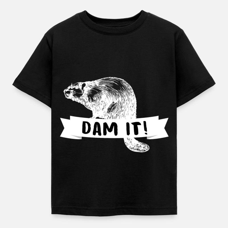 Biber - Kinder T-Shirt - Schwarz