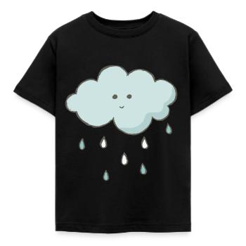 Nuage avec cadeau de nuage pluie gouttes de pluie - T-shirt Enfant - noir - Devant - AI Model Kid Female (0cm)