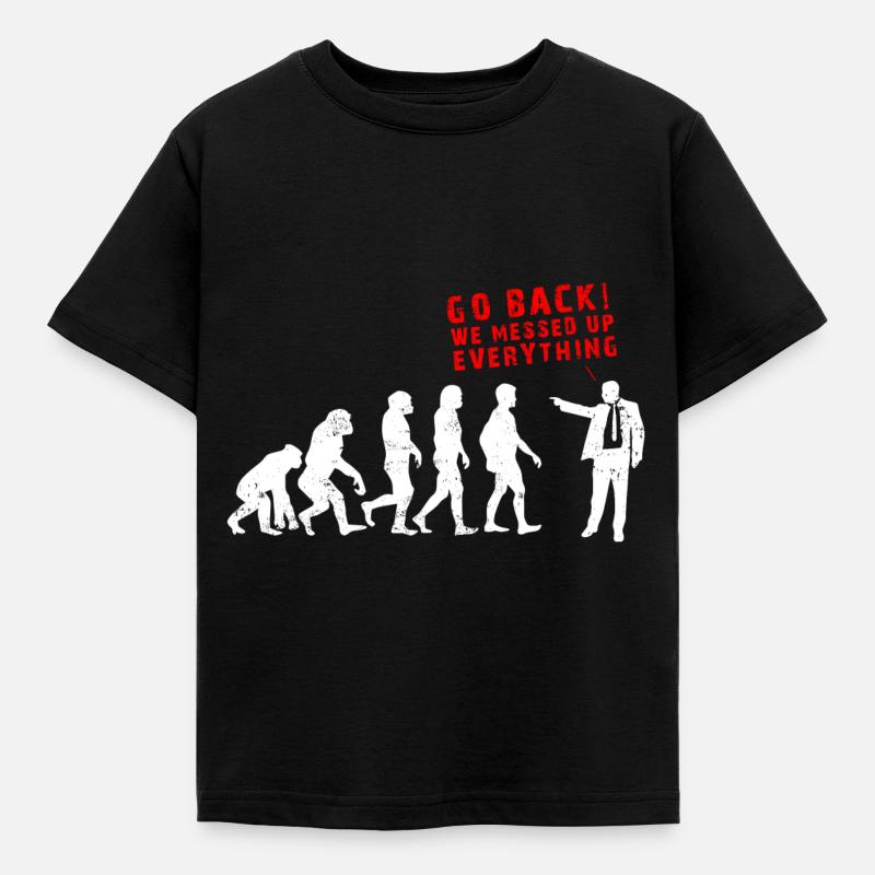 Evolution of Messed Up Evolution - Kids' T-Shirt - black