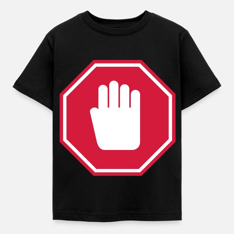 Stop - Kinder T-Shirt - Schwarz