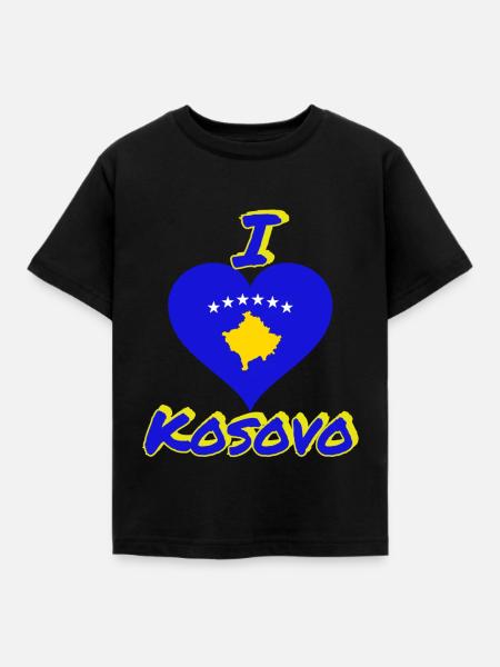 kosovo - Kinder T-Shirt - Schwarz