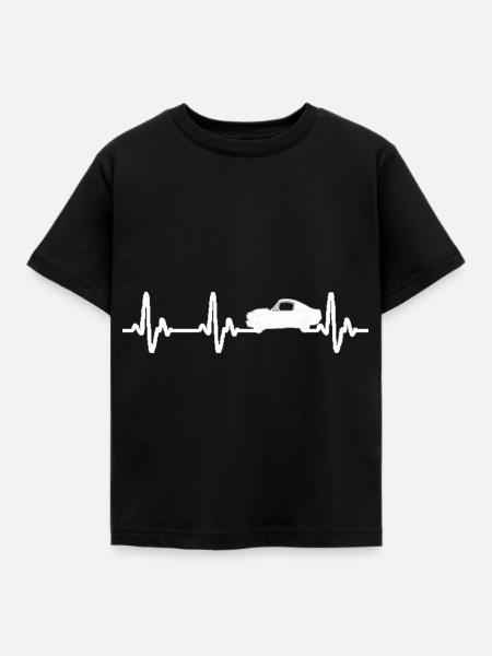 Heartbeat Auto - Kinder T-Shirt - Schwarz