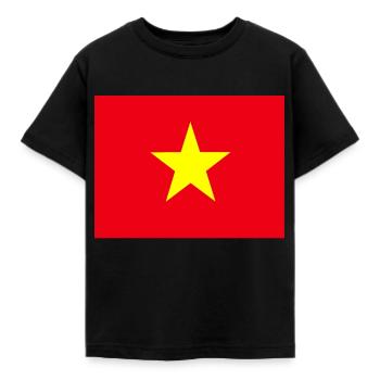 Flag of Vietnam (vn) - Kids' T-Shirt - black - Front - AI Model Kid Female (0cm)