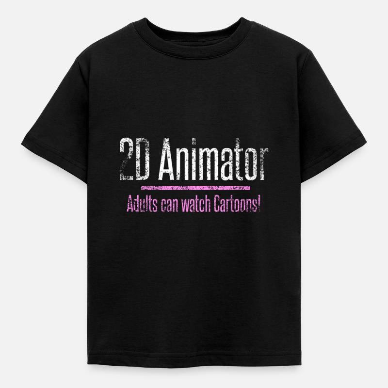 2D Animator Animation Animation Gift Idea - Kids' T-Shirt - black