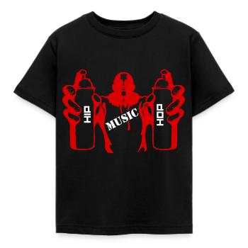 Hip Hop - Kinder T-Shirt - Schwarz - Vorne - AI Model Kid Female (0cm)
