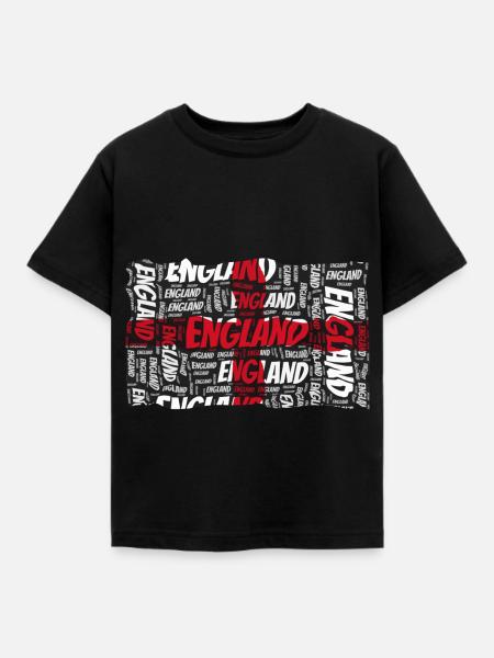 England - Kinder T-Shirt - Schwarz