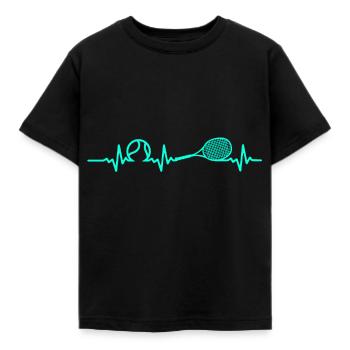 Tennis Herzschlag - Kinder T-Shirt - Schwarz - Vorne - AI Model Kid Female (0cm)
