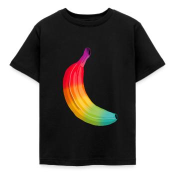 rainbow banana fruit Regenbogen Banane - Kinder T-Shirt - Schwarz - Vorne - AI Model Kid Female (0cm)