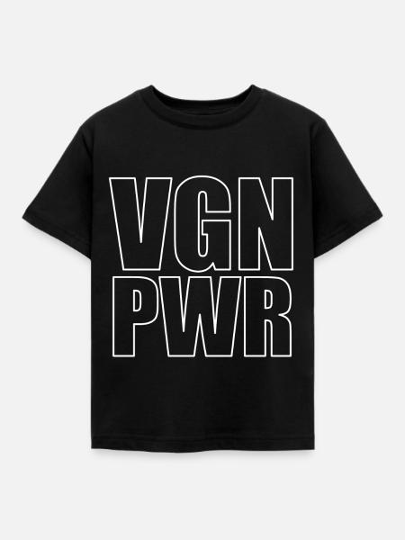 Vegan Power white - Kinder T-Shirt - Schwarz