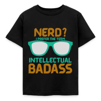 nerd - Kinder T-Shirt - Schwarz - Vorne - AI Model Kid Female (0cm)