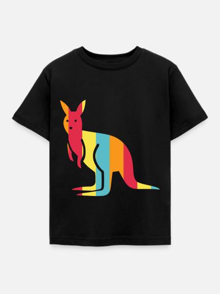 Kangaroo - Kinder T-Shirt - Schwarz